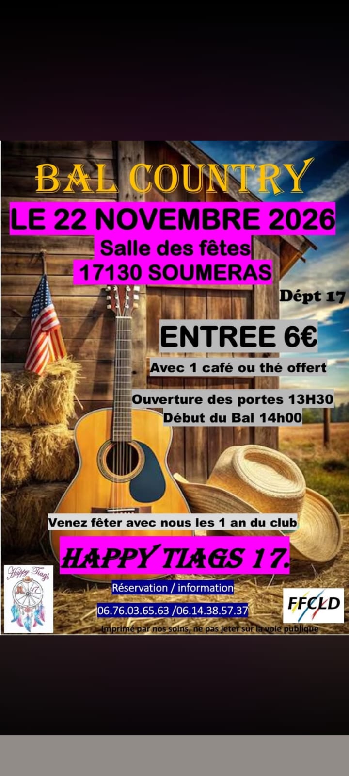 Bal country — 17130 Souméras (22/11/2026)